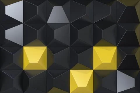 Pattern of black and yellow pyramid shapes Illustrazione stock