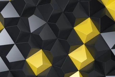 Pattern of black and yellow pyramid shapes Stock Illustration