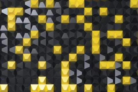 Pattern of black and yellow pyramid shapes Stock Illustration