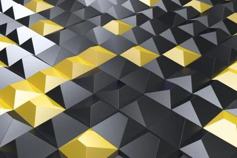 Pattern of black and yellow pyramid shapes Illustrazione stock