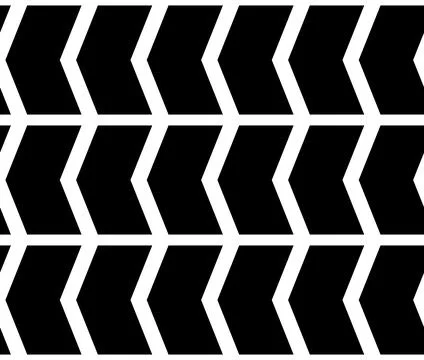 Pattern of black arrows creating a directional vector visual. Stock Illustration