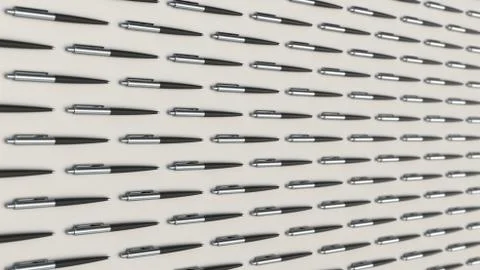 Pattern from black ballpoint pens Stock Illustration