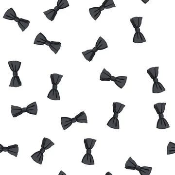 Pattern black bow tie cartoon vector Stock Illustration