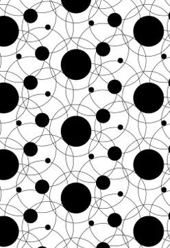 Pattern with black circles and rings Stock Illustration