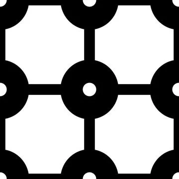 Pattern, black color geometric backdrop with squares, circles and dots. Stock Illustration