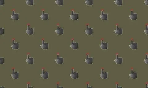 Pattern of black computer mouse icons on green background Stock Illustration