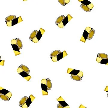 Pattern black danger tape cartoon vector Illustrazione stock
