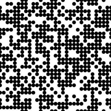 Pattern with black dots on white background Stock Illustration