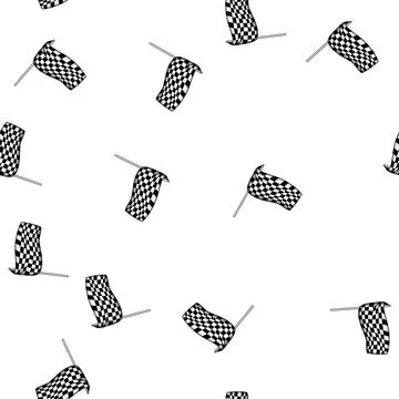 Pattern black finish flag cartoon vector 库存插图