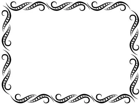 Pattern with black floral frame Stock Illustration
