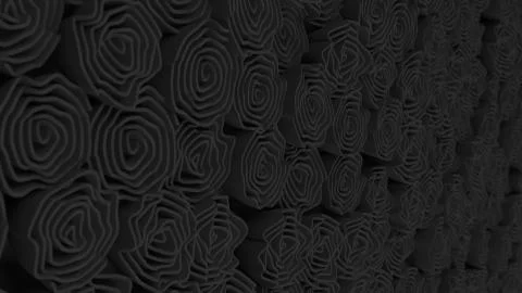 Pattern from black flowers Stock Illustration