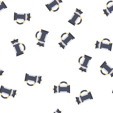 Pattern black french press coffee cartoon vector Stock Illustration