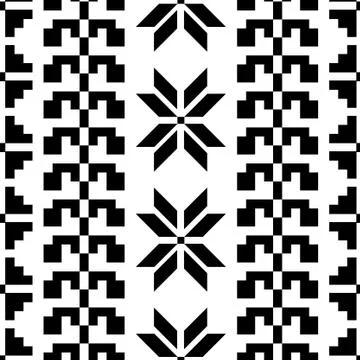 Pattern with black geometric shapes Stock Illustration