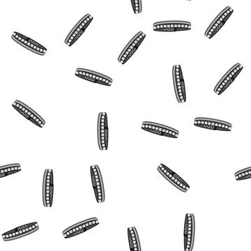 Pattern Black leather wristband with silver studs and chain Stock Illustration