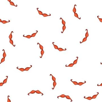 Pattern black moustaches cartoon vector Stock Illustration