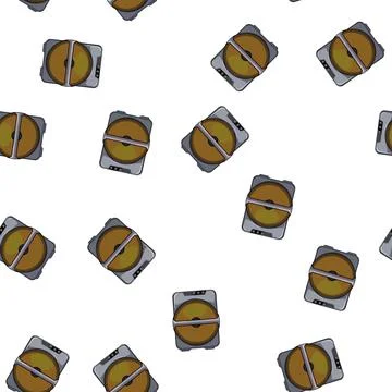 Pattern black partybox sound cartoon vector Stock Illustration