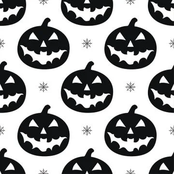 Pattern with black pumkins Stock Illustration
