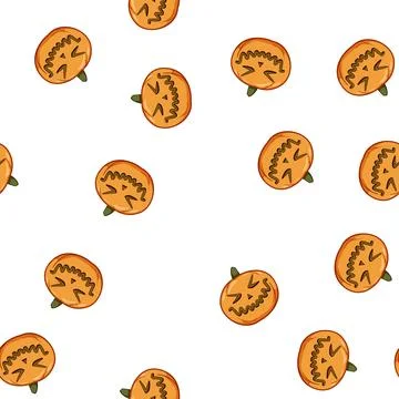 Pattern black pumpkin halloween character cartoon vector Stock Illustration