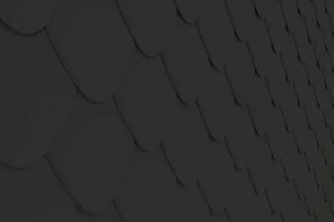 Pattern of black rounded roof tiles Illustrazione stock