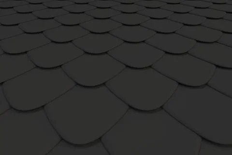 Pattern of black rounded roof tiles Stock Illustration