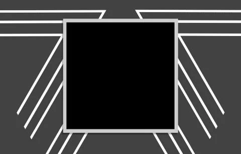 Pattern with black square on grey background 스톡 사진