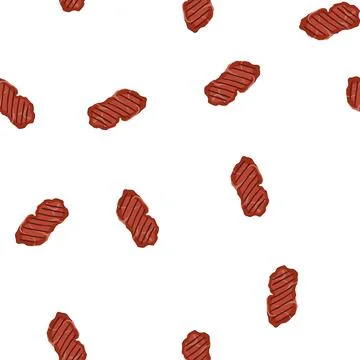 Pattern black steak grill cartoon vector Stock Illustration