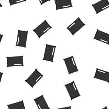 Pattern black tablet case cartoon vector Stock Illustration