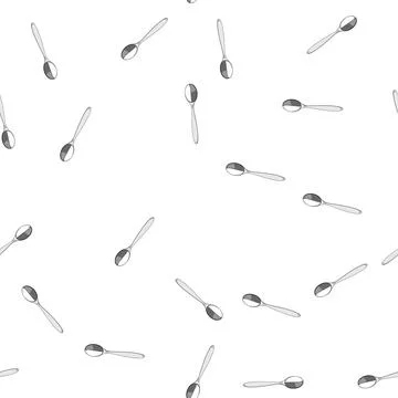 Pattern black tea spoon cartoon vector イラスト素材
