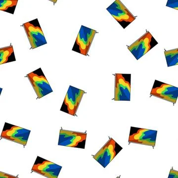 Pattern black tv screen cartoon vector Stock Illustration