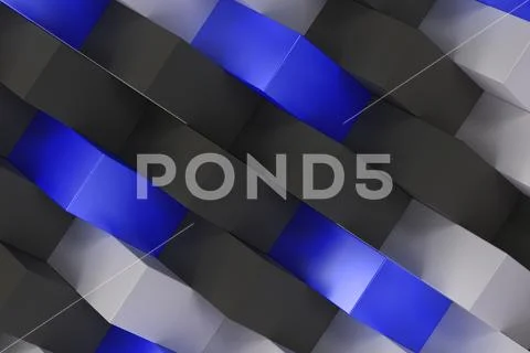 Pattern with black, white and blue rectangular shapes Stock-Illustration