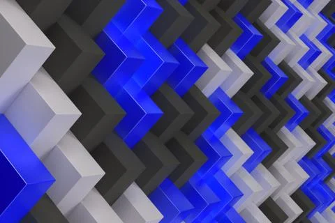 Pattern with black, white and blue rectangular shapes Illustrazione stock