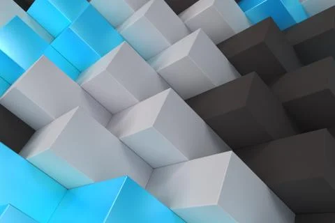 Pattern with black, white and blue rectangular shapes Stock Illustration