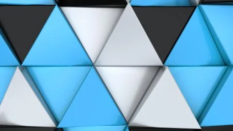 Pattern of black, white and blue triangle prisms Illustrazione stock