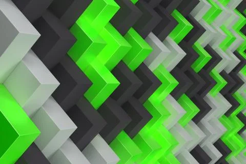 Pattern with black, white and green rectangular shapes Illustrazione stock