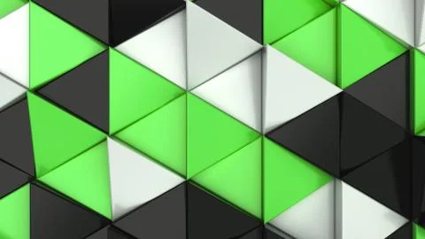 Pattern of black, white and green triangle prisms Illustrazione stock