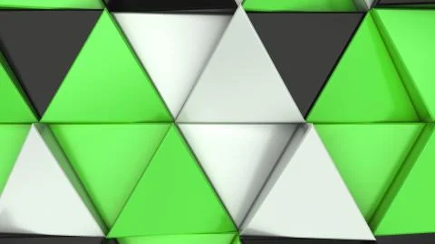 Pattern of black, white and green triangle prisms Stock Illustration