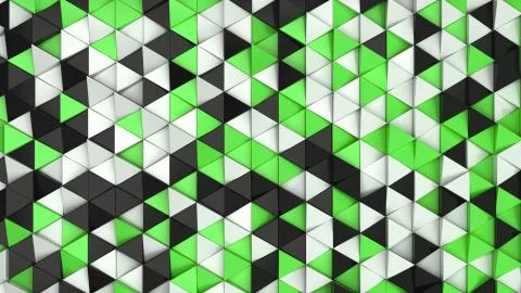 Pattern of black, white and green triangle prisms Stock Illustration