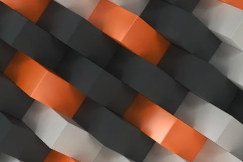 Pattern with black, white and orange rectangular shapes Stock Illustration