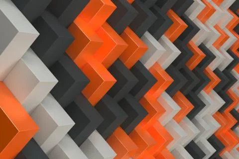 Pattern with black, white and orange rectangular shapes Illustrazione stock