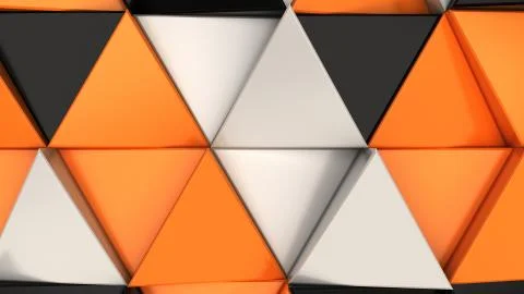 Pattern of black, white and orange triangle prisms Stock Illustration