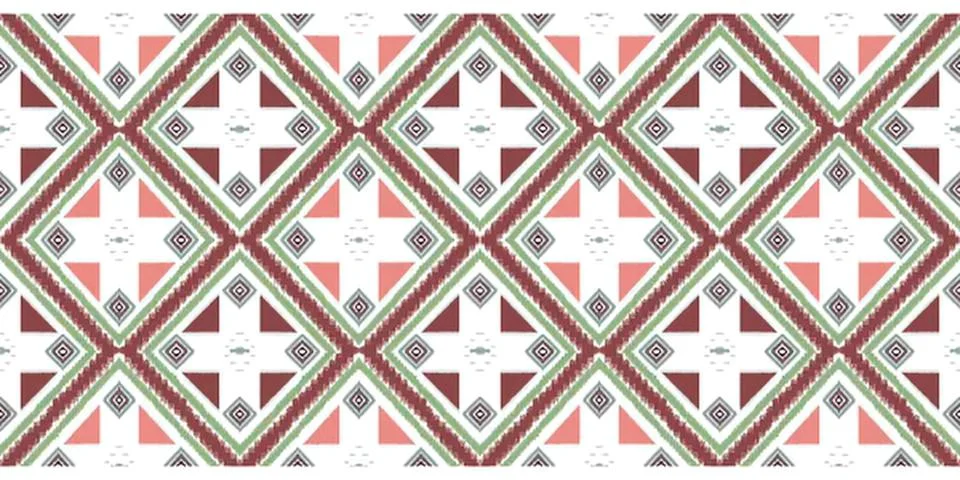 Pattern of black, white, and pink geometric tiles Stock Illustration
