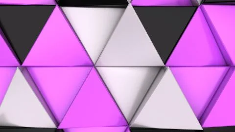 Pattern of black, white and purple triangle prisms Stock Illustration