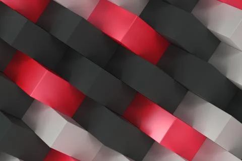 Pattern with black, white and red rectangular shapes 스톡 일러스트