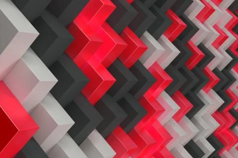 Pattern with black, white and red rectangular shapes Illustrazione stock