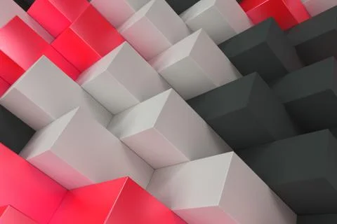 Pattern with black, white and red rectangular shapes 스톡 일러스트