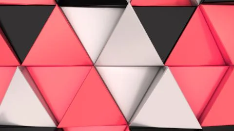 Pattern of black, white and red triangle prisms Stock Illustration