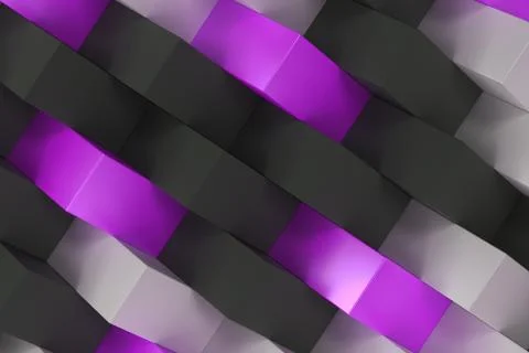 Pattern with black, white and violet rectangular shapes Illustrazione stock