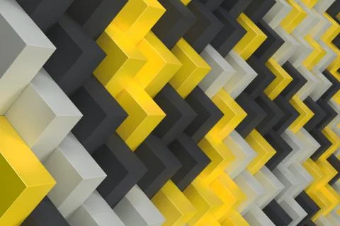 Pattern with black, white and yellow rectangular shapes Illustrazione stock
