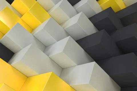 Pattern with black, white and yellow rectangular shapes Illustrazione stock