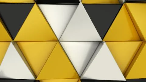 Pattern of black, white and yellow triangle prisms Stock Illustration